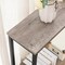 Greige Black Metal Console Table with Double Shelf Sofa Stand